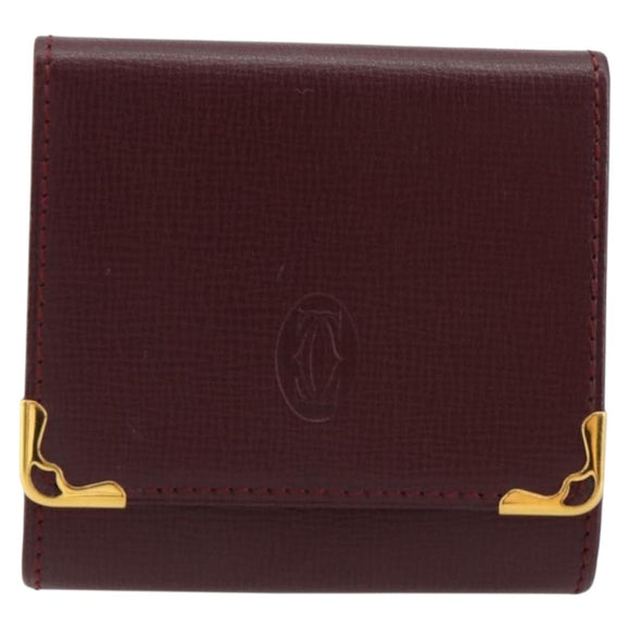 CARTIER Must Line Portemonnee Leer Bordeaux Goud Origineel 179966A