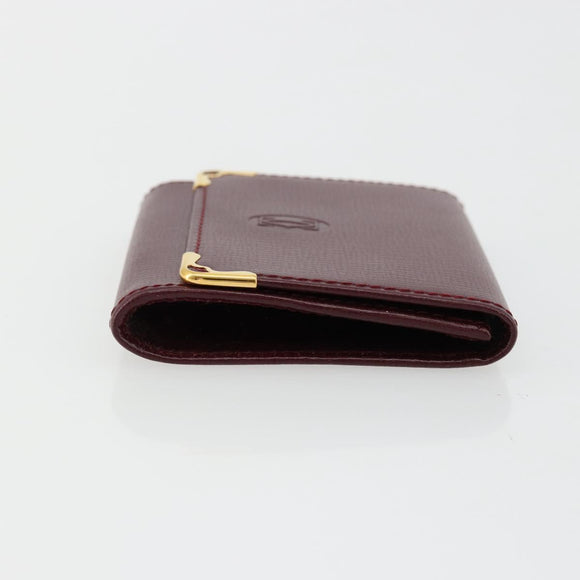 CARTIER Must Line Portemonnee Leer Bordeaux Goud Origineel 179966A