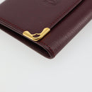 CARTIER Must Line Portemonnee Leer Bordeaux Goud Origineel 179966A-14