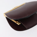 CARTIER Must Line Coin Purse Leather Bordeaux Gold Auth 179967A-14