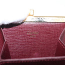 CARTIER Must Line Coin Purse Leather Bordeaux Gold Auth 179967A-9