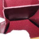 CARTIER Must Line Coin Purse Leather Bordeaux Gold Auth 179967A-12
