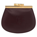 CARTIER Must Line Coin Purse Leather Bordeaux Gold Auth 179967A-13