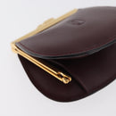 CARTIER Must Line Coin Purse Leather Bordeaux Gold Auth 179967A-7