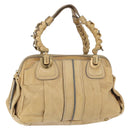 Chloe Hand Bag Leather Beige Gold Auth 179981-1