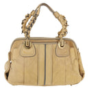 Chloe Hand Bag Leather Beige Gold Auth 179981-3