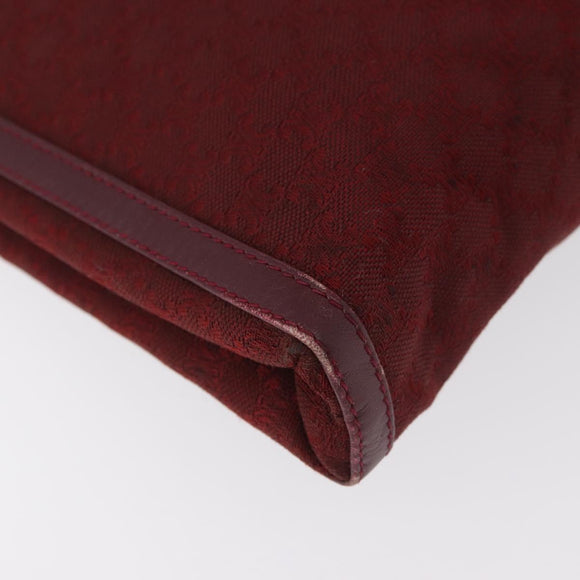 CELINE Macadam Canvas Clutch Bag Red Gold Auth 179982