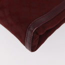 CELINE Macadam Canvas Clutch Bag Red Gold Auth 179982-16