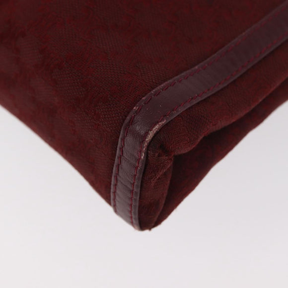 CELINE Macadam Canvas Clutch Bag Red Gold Auth 179982