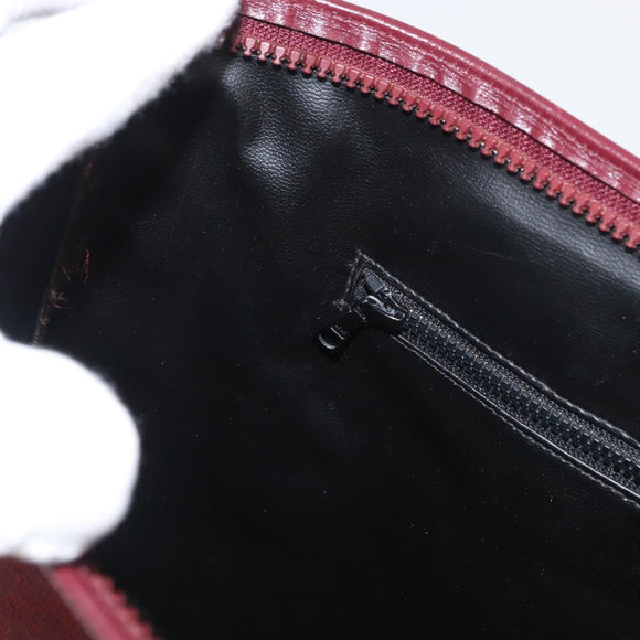 CELINE Macadam Canvas Clutch Bag Red Gold Auth 179982