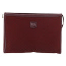 CELINE Macadam Canvas Clutch Bag Red Gold Auth 179982-13