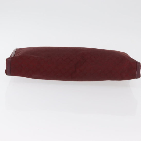 CELINE Macadam Canvas Clutch Bag Red Gold Auth 179982