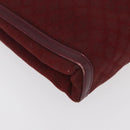 CELINE Macadam Canvas Clutch Bag Red Gold Auth 179982-7
