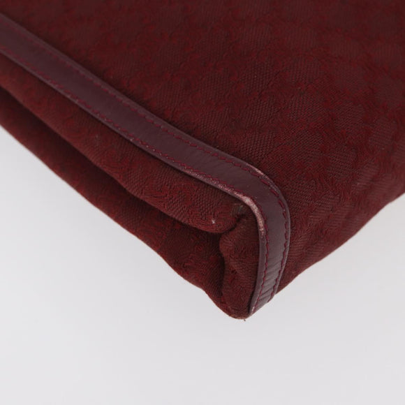 CELINE Macadam Canvas Clutch Bag Red Gold Auth 179982