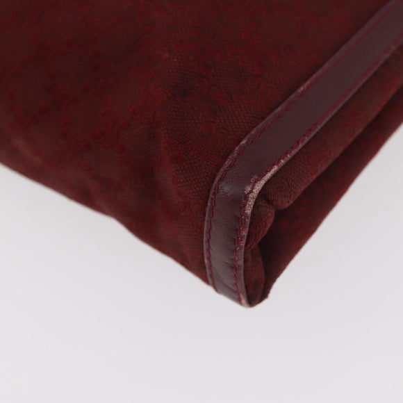 CELINE Macadam Canvas Clutch Bag Red Gold Auth 179982