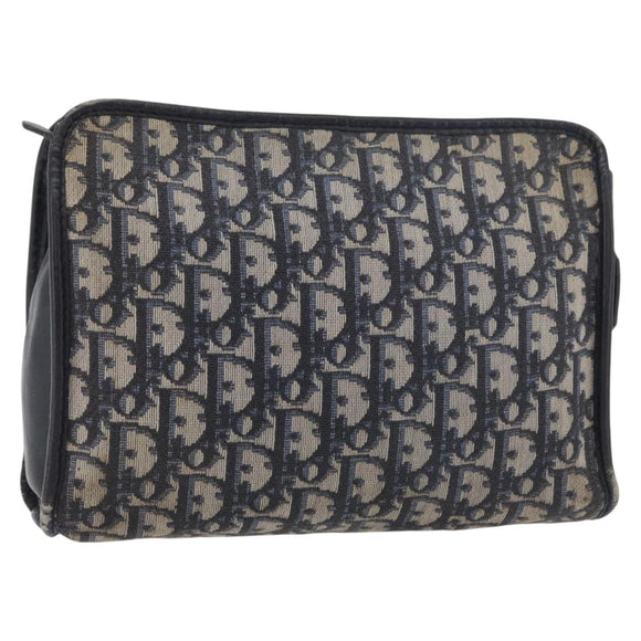 Christian Dior Trotter Canvas Clutch Bag Navy Auth 179986