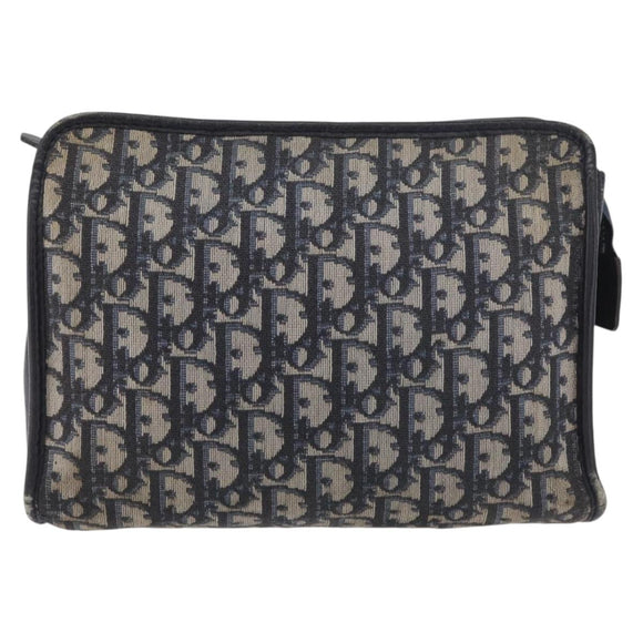 Christian Dior Trotter Canvas Clutch Bag Navy Auth 179986