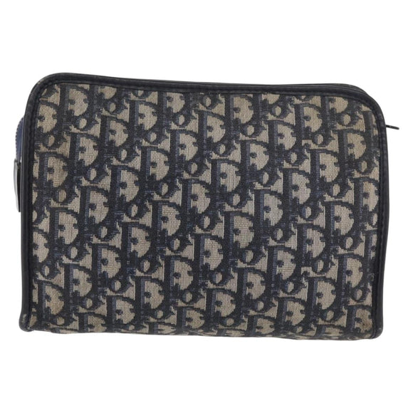 Christian Dior Trotter Canvas Clutch Bag Navy Auth 179986