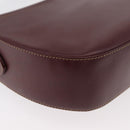 CARTIER Must Line Shoulder Bag Leather Bordeaux Gold Auth 179989-16