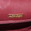 CARTIER Must Line Shoulder Bag Leather Bordeaux Gold Auth 179989-10