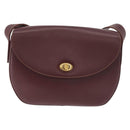 CARTIER Must Line Shoulder Bag Leather Bordeaux Gold Auth 179989-13