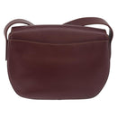 CARTIER Must Line Shoulder Bag Leather Bordeaux Gold Auth 179989-2