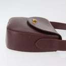 CARTIER Must Line Shoulder Bag Leather Bordeaux Gold Auth 179989-3