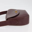 CARTIER Must Line Shoulder Bag Leather Bordeaux Gold Auth 179989-4