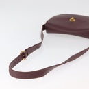 CARTIER Must Line Shoulder Bag Leather Bordeaux Gold Auth 179989-7