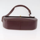 CARTIER Must Line Shoulder Bag Leather Bordeaux Gold Auth 179989-5