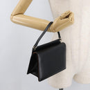 Salvatore Ferragamo Gancini Hand Bag Leather Black Silver Auth 179993-20