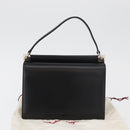 Salvatore Ferragamo Gancini Hand Bag Leather Black Silver Auth 179993-21