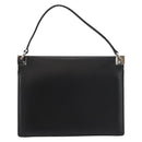 Salvatore Ferragamo Gancini Hand Bag Leather Black Silver Auth 179993-3