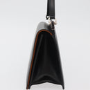 Salvatore Ferragamo Gancini Hand Bag Leather Black Silver Auth 179993-4