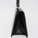 Salvatore Ferragamo Gancini Hand Bag Leather Black Silver Auth 179993-5