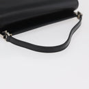 Salvatore Ferragamo Gancini Hand Bag Leather Black Silver Auth 179993-7