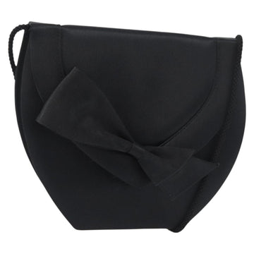 SAINT LAURENT Shoulder Bag Satin Black Auth 179994