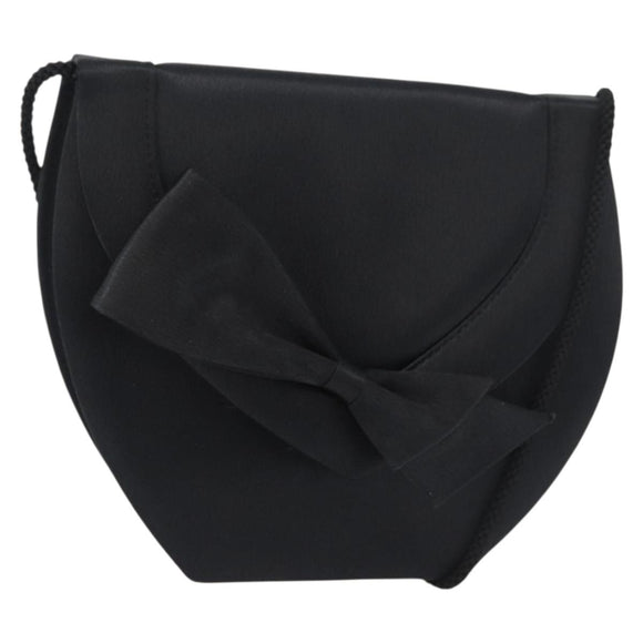 SAINT LAURENT Shoulder Bag Satin Black Auth 179994