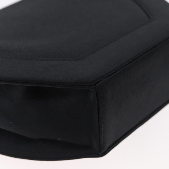 SAINT LAURENT Shoulder Bag Satin Black Auth 179994