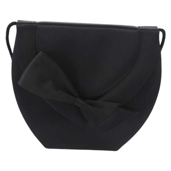 SAINT LAURENT Shoulder Bag Satin Black Auth 179994