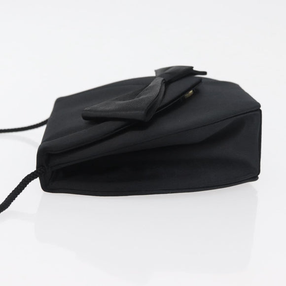 SAINT LAURENT Shoulder Bag Satin Black Auth 179994
