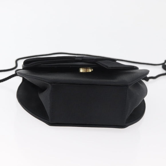 SAINT LAURENT Shoulder Bag Satin Black Auth 179994