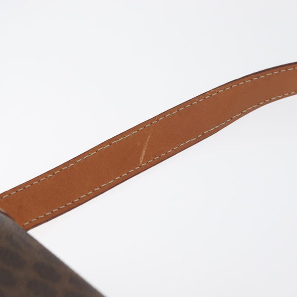 CELINE Macadam Canvas Shoulder Bag PVC Leather Brown Gold Auth 180001A