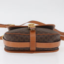 CELINE Macadam Canvas Shoulder Bag PVC Leather Brown Gold Auth 180001A-11