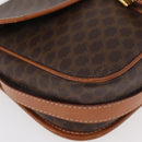 CELINE Macadam Canvas Shoulder Bag PVC Leather Brown Gold Auth 180001A-12