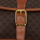 CELINE Macadam Canvas Shoulder Bag PVC Leather Brown Gold Auth 180001A-16