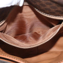 CELINE Macadam Canvas Shoulder Bag PVC Leather Brown Gold Auth 180001A-23