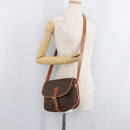 CELINE Macadam Canvas Shoulder Bag PVC Leather Brown Gold Auth 180001A-26
