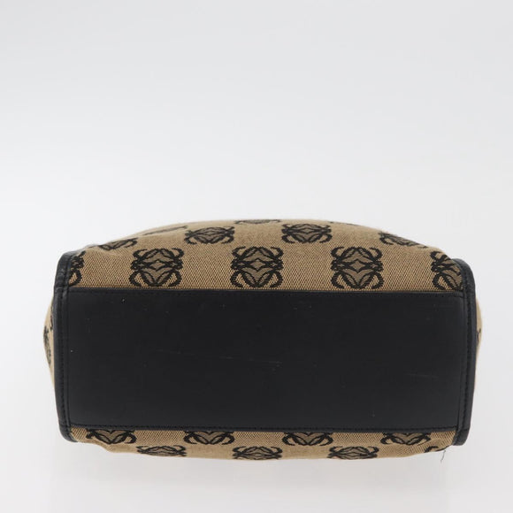 LOEWE Anagram Hand Bag Canvas Beige Gold Auth 180003