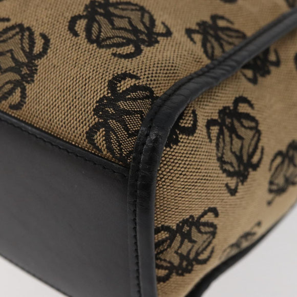 LOEWE Anagram Hand Bag Canvas Beige Gold Auth 180003